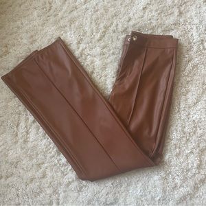 brown leather pants